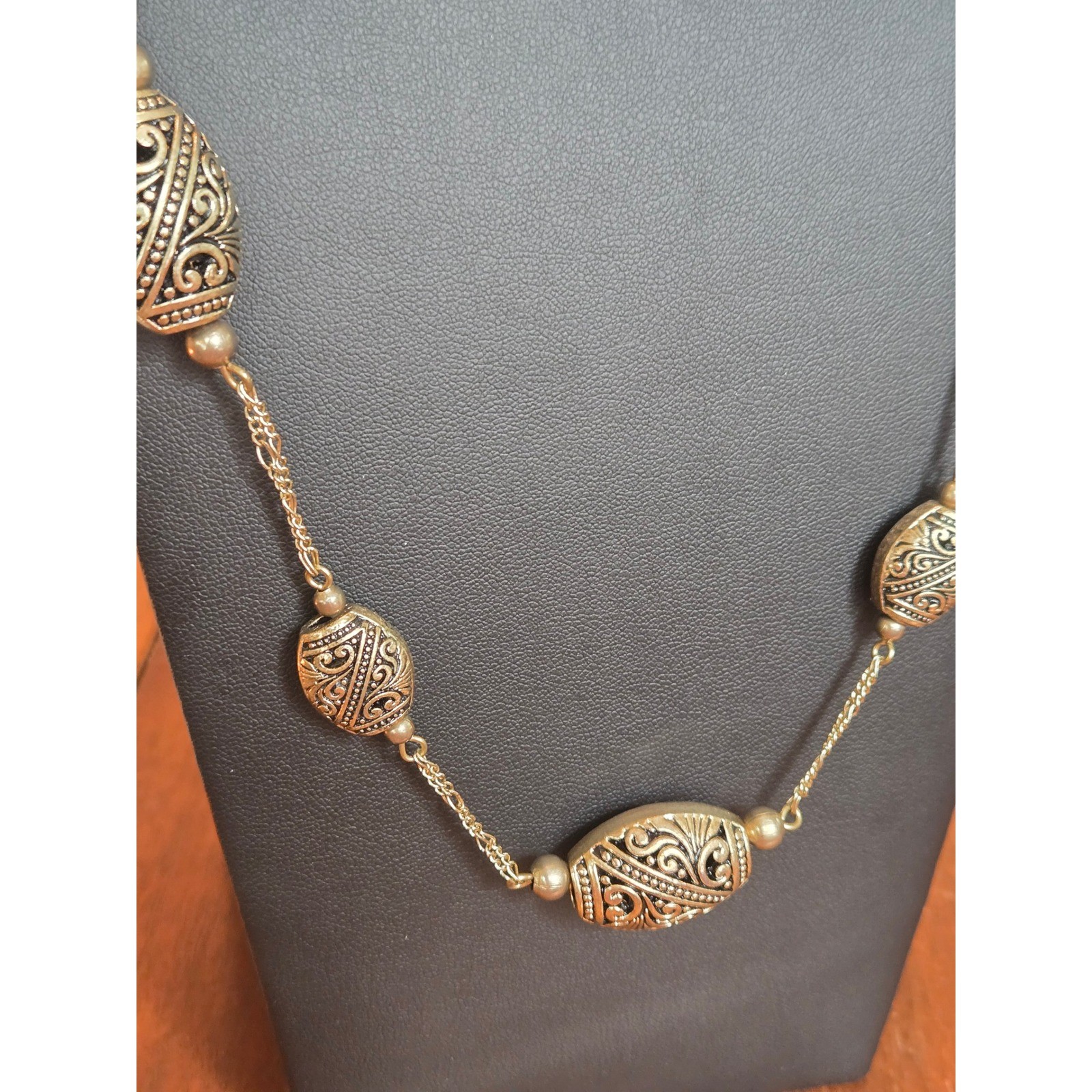Coldwater Creek Necklace Filagree Station Necklace Vintage 34″in