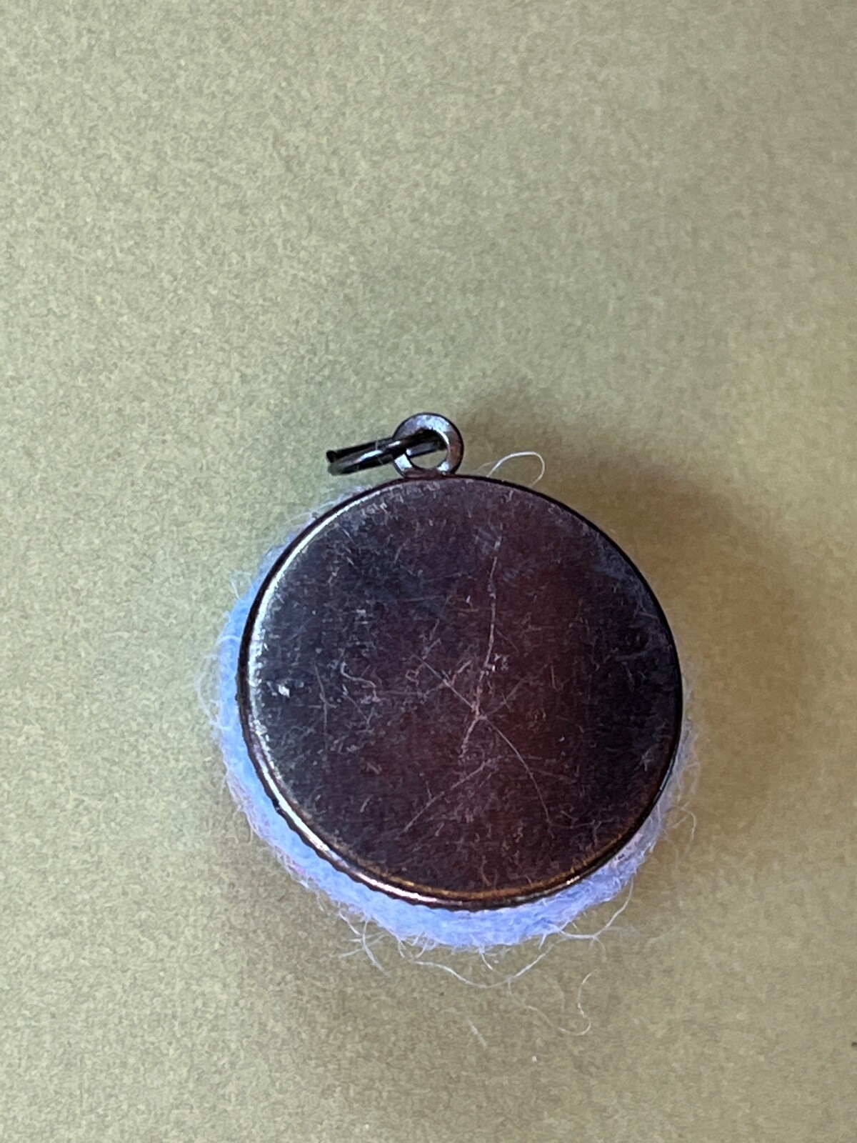 Handmade Small Periwinkle Purple Green & Pink Swirl Felted Wool Swirl Round Pend
