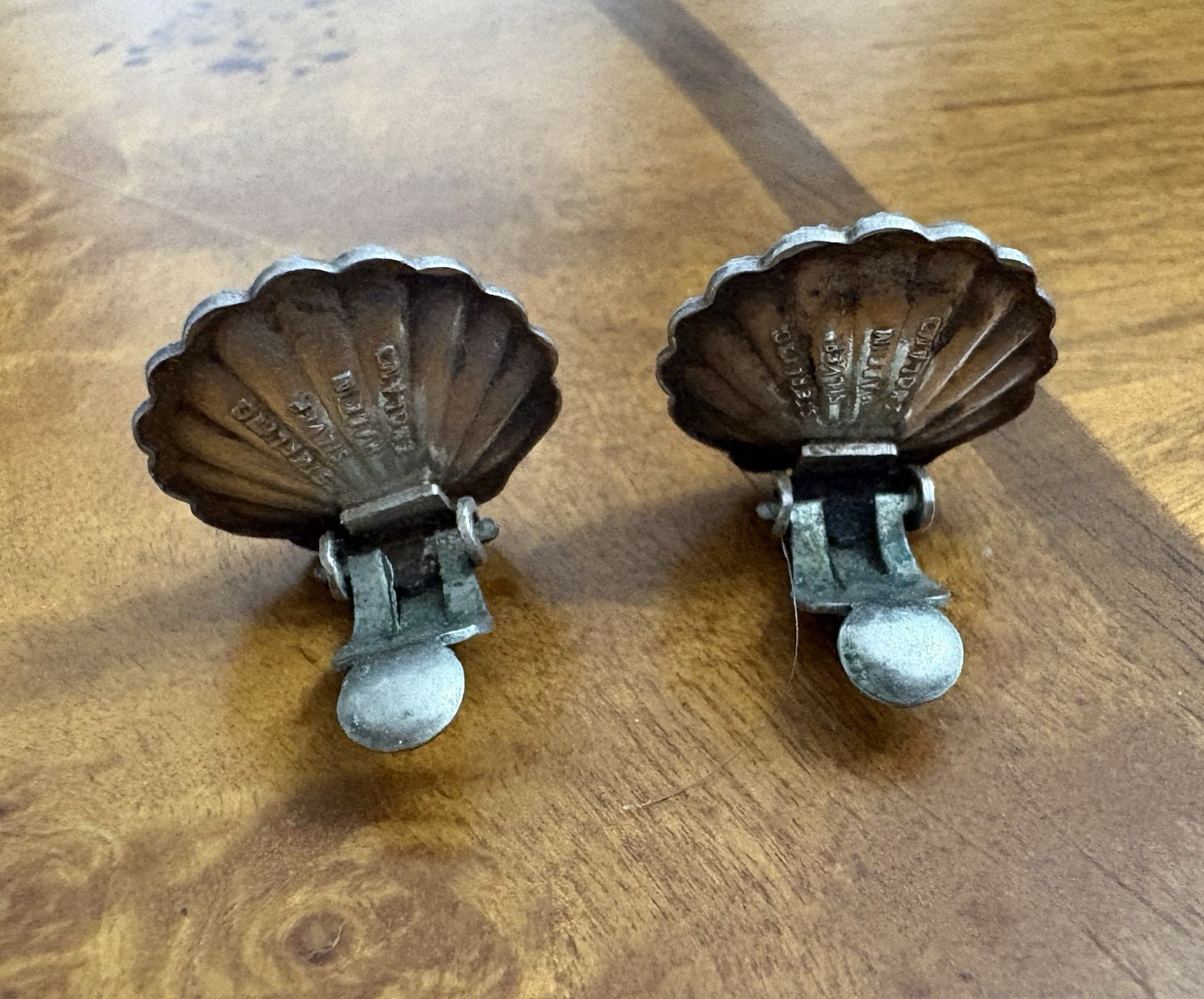 VTG 1930s Sterling Bernard Instone Art Deco Figural Cornish Pixie Shell Earrings