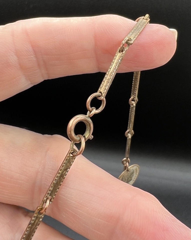 Vintage Copper Coin Necklace, 52”