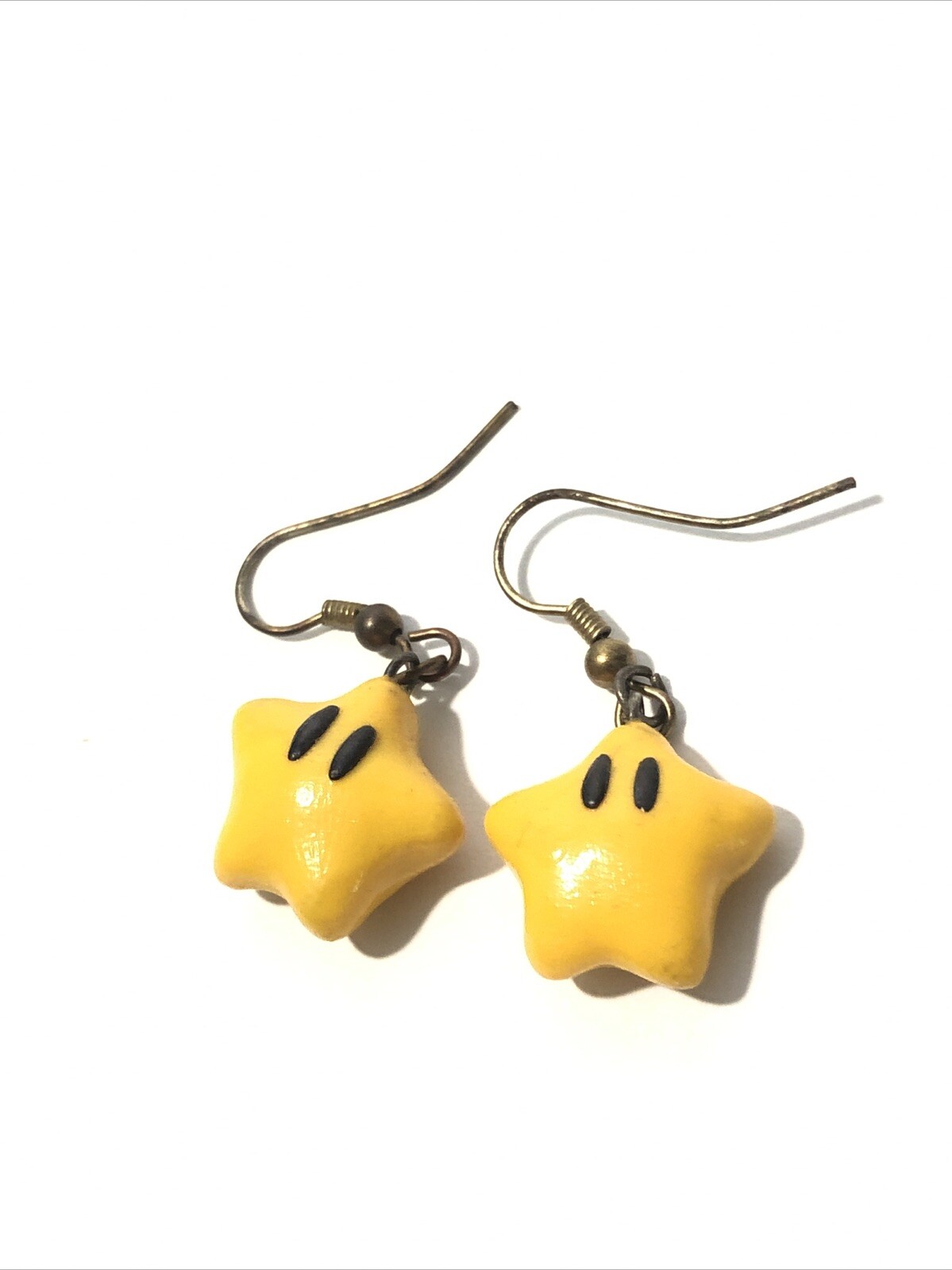 Super Mario Bros Star Dangle Earrings-1.5” Yellow Hook Earrings-Nintendo Jewelry