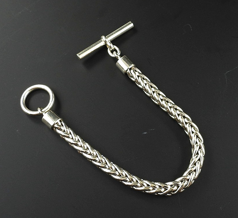 Vintage Sterling Silver 925 Wheat Chain Bracelet Toggle Clasp 7.5″ Spiga Women