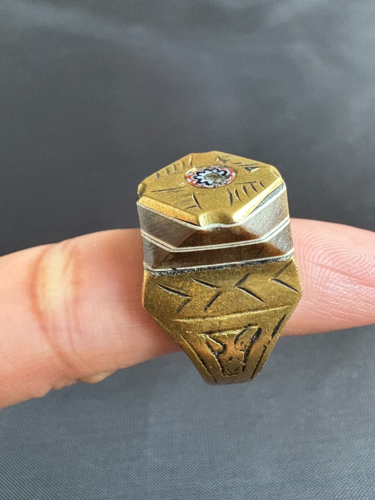 Vintage Moroccan Tuareg Brass Ring Berber Sahara Handmade Ring Brass Size 7 US