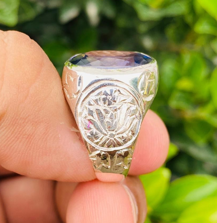 Beautiful Blue Topaz Stone Big Topaz Transparent Topaz Ring Gift Topaz For Men