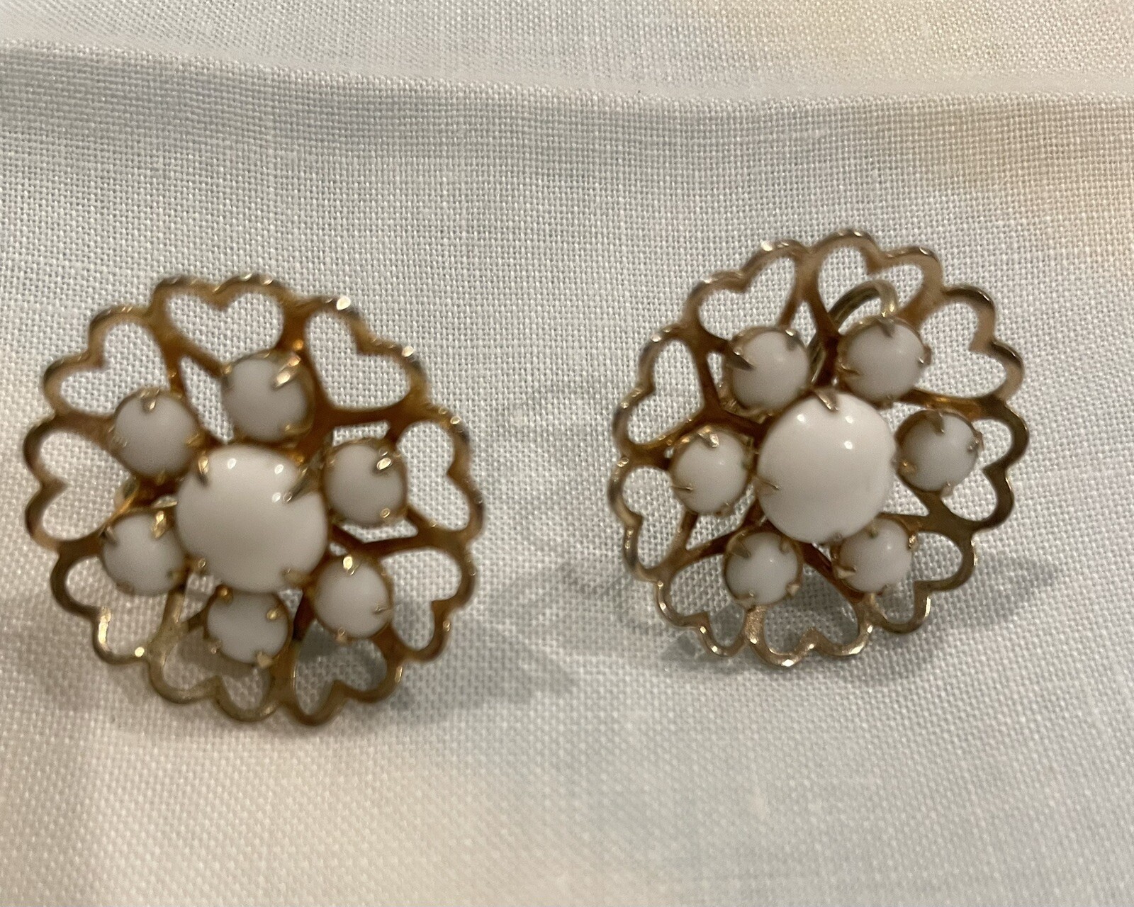 Vintage Clip On Earrings Set Of 10 Different Styles And Shapes And Color.