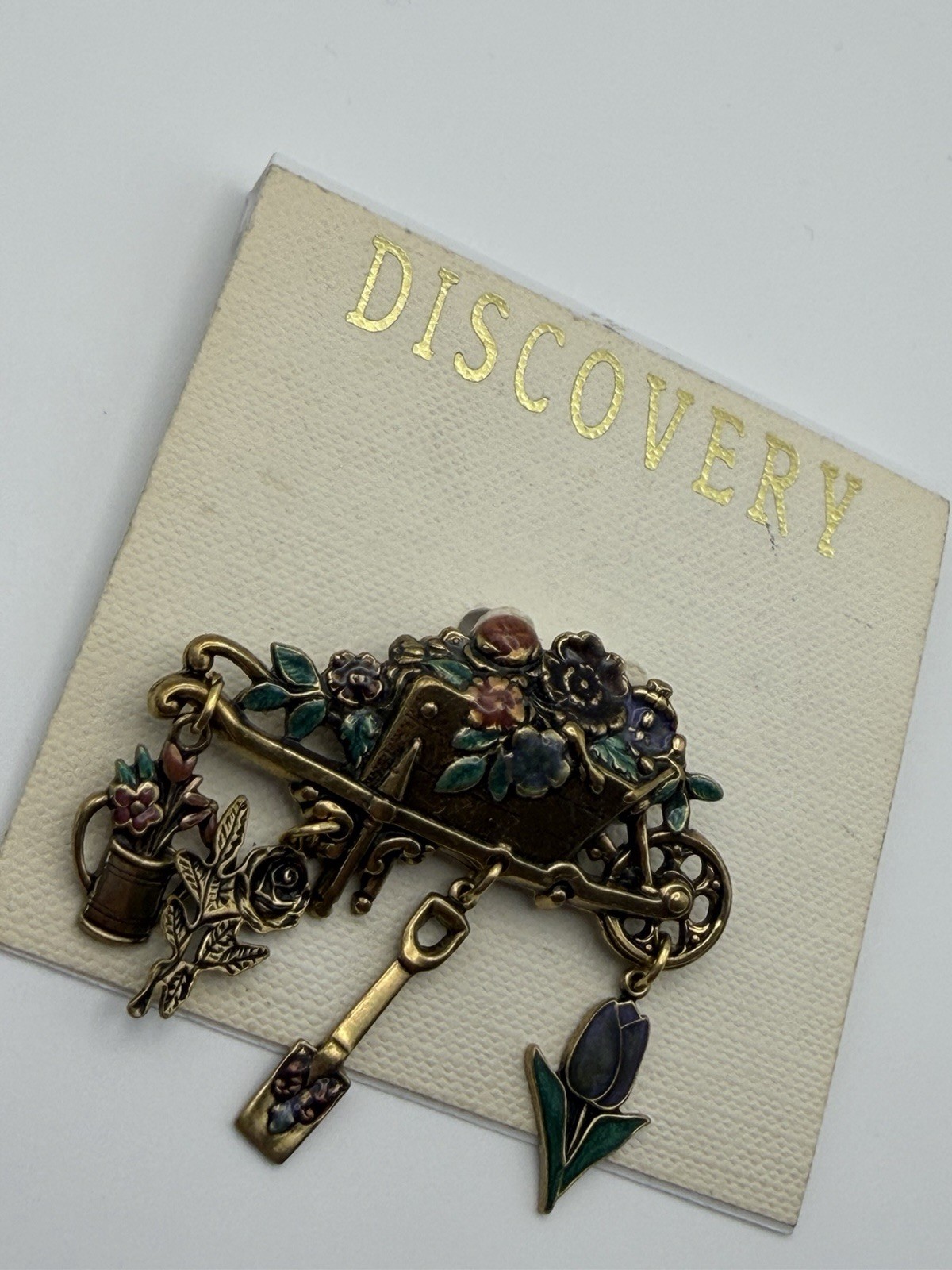 Discovery Garden Brooch Wheel Barrow Of Flowers