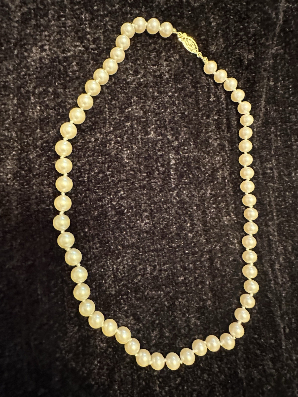 Ivory Faux Pearl Stranded Necklace With Gold Tone Clasp