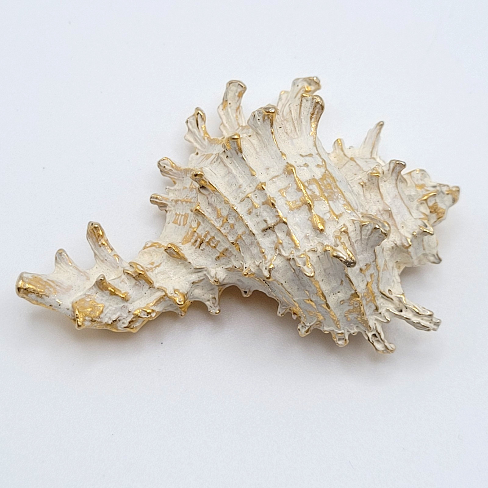 Zentall Gilded Branched Ramose Murex Spiked Conch Vintage Brooch Pin Rare