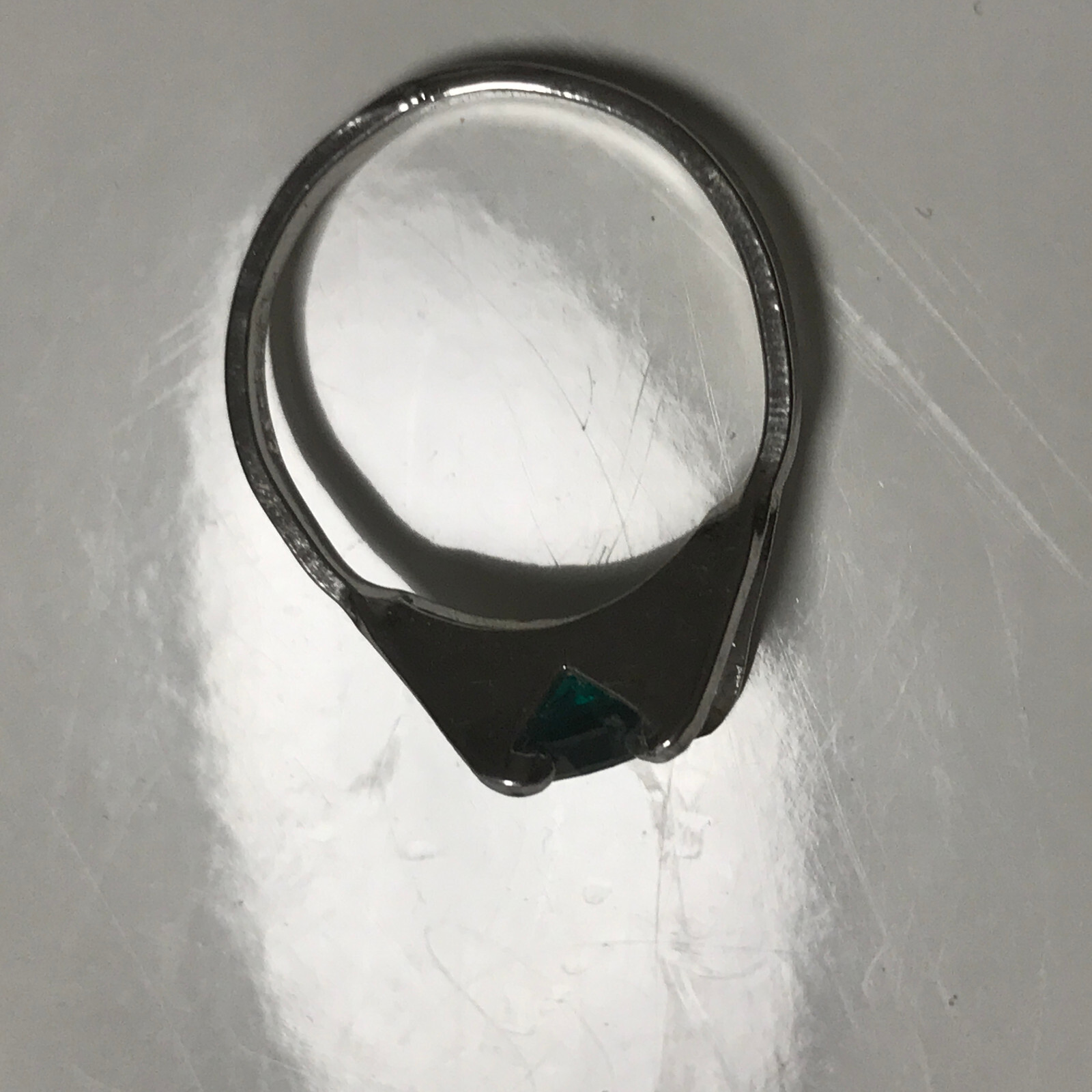 Vintage Simulated Emerald Stamped 18k HGE Ring Size 3 May Birth Stone Green