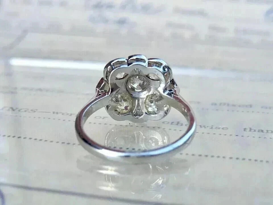 2Ct Art Deco Vintage Style Lab Created Diamond Engagement 14K White Gold FN Ring