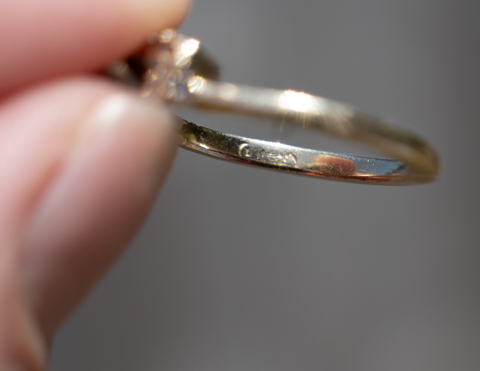 Vintage Old European Cut (OEC) 14K Gold Diamond Cluster Ring Wrap size 6-6.5