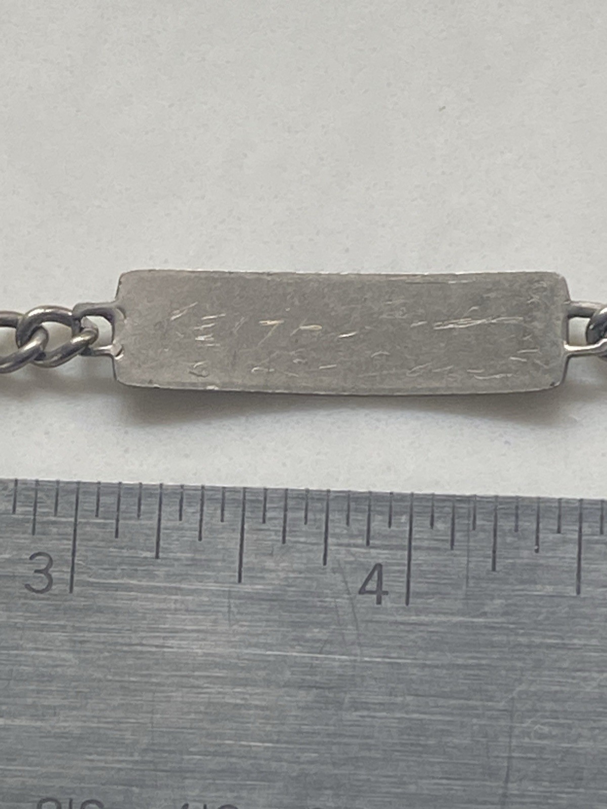Vintage Stainless Steel ID Bracelet Sister Hook Clasp Engraving on It “FRANK”