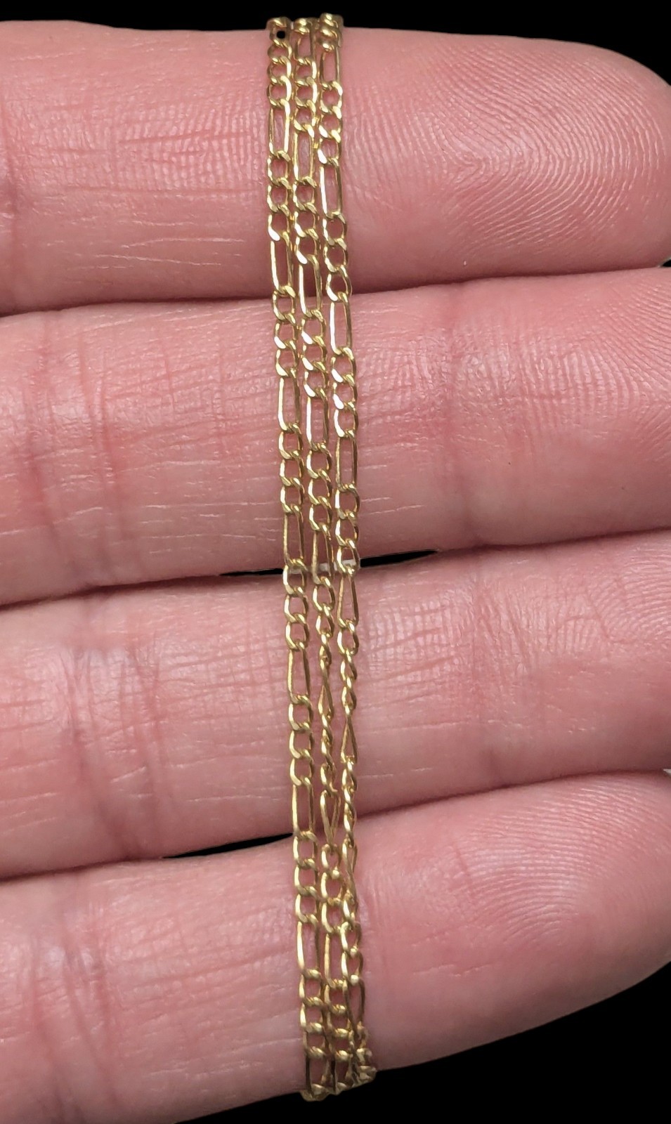 Vintage 14K GF Gold Filled Figaro Delicate Thin Necklace Chain 24″