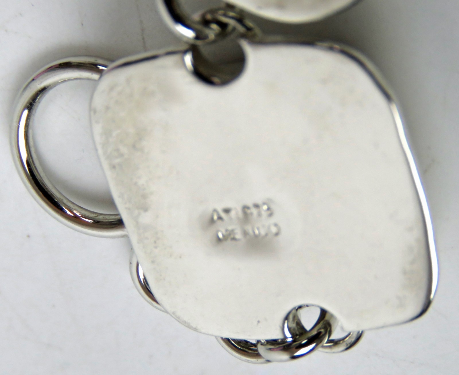 ATI MEXICO 925 Sterling Silver Jasper Stone Link Bracelet Toggle Closure