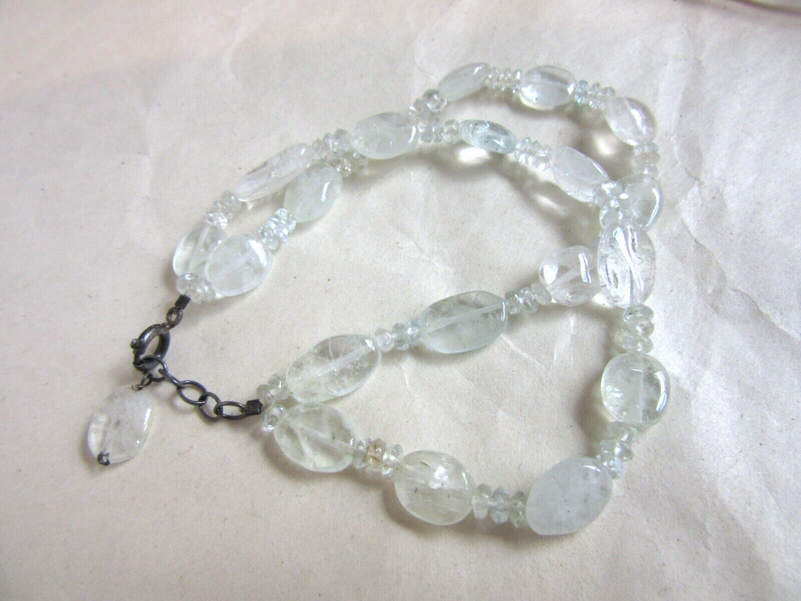 925 silver and faceted and polished quartz beaded 2 strand bracelet