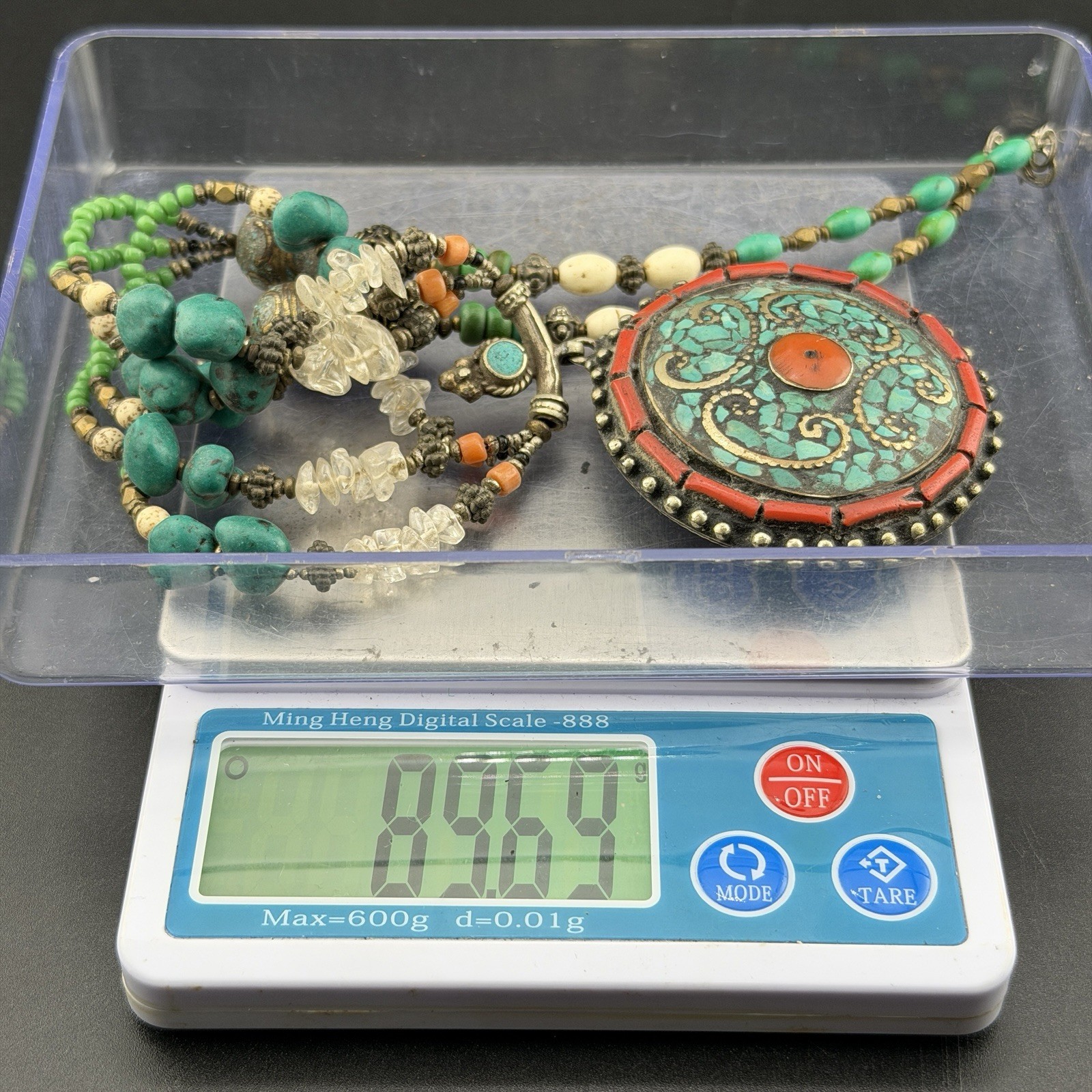 Amazing Double Sided Pendant Remarkable Tibetan Handmade Traditional Necklace