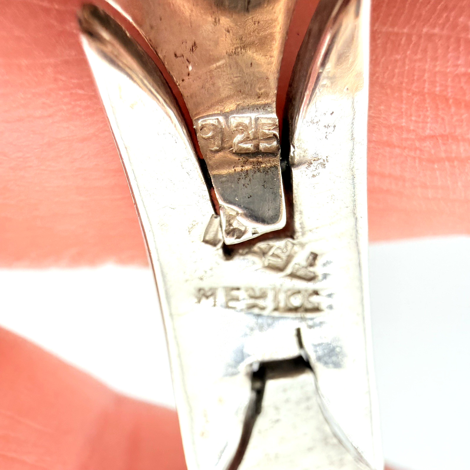 Vintage Heavy Sterling Silver Bracelet Mexico 925 Geometric Link 62.5 Grams 7.5”
