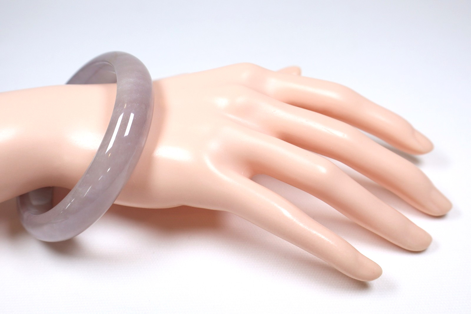 Rare Genuine Vintage Translucent Purple Lavender Jadeite Bangle 57.09mm Diameter