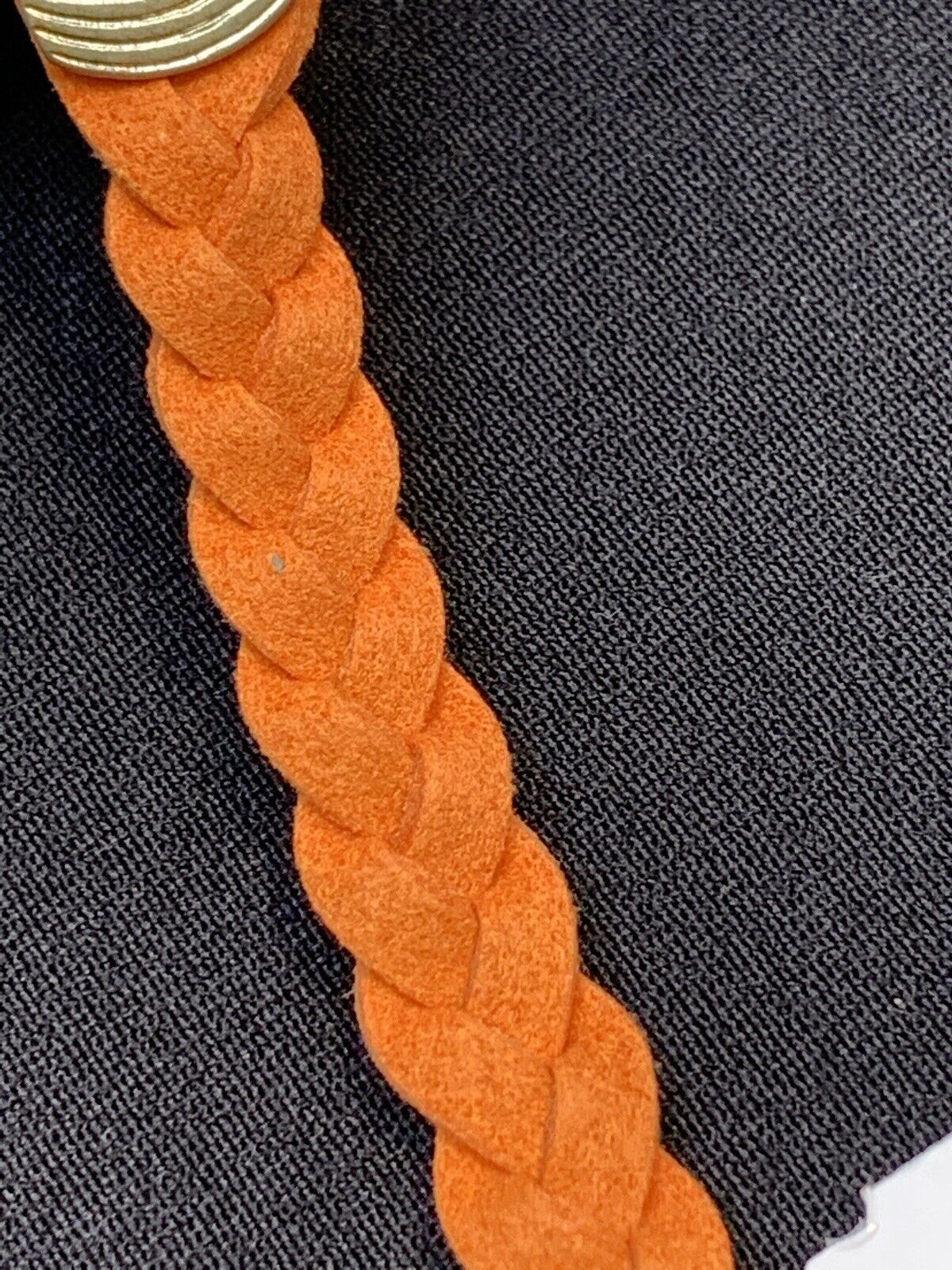 Lia Sophia New W/ Tags Orange Boho Leather Glass Rhinestone Bracelet 7 3/4”