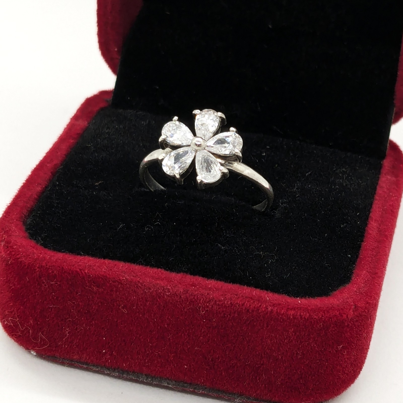 Vintage Elegant RING Silver 925 with Bright Stones -size: 7US (17mm) | UA #111