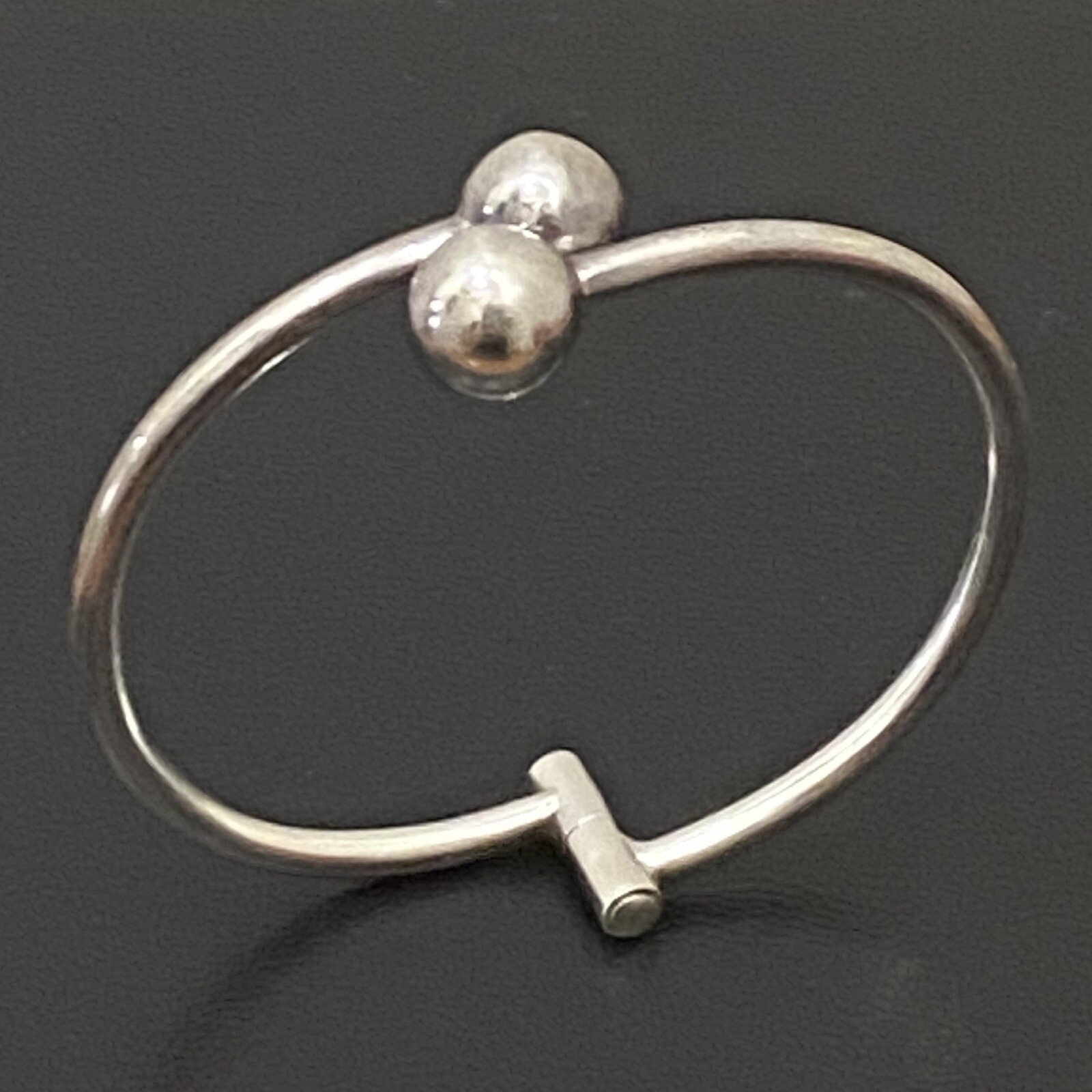 Vintage Mexican Silver 925 Orb Ball Hinge Adjustable Cuff Bangle Bracelet 14.8g
