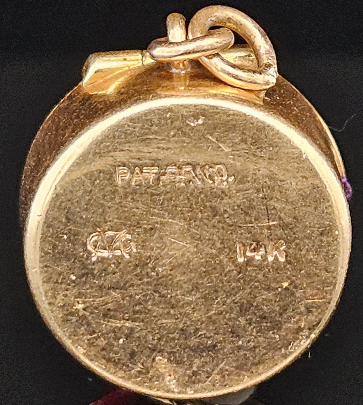 Frank T May 14K AMERICANISM FIRST Charm Locket w America Flag Inside WWI Patriot