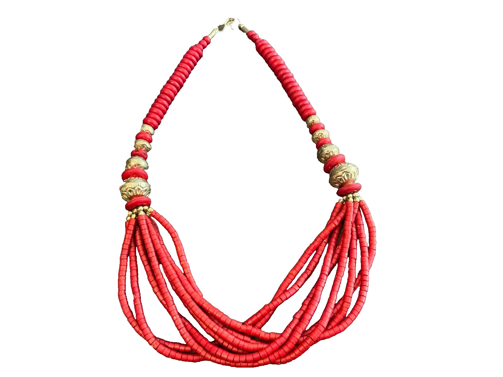 Vintage Natural Mediterranean Deep Red Coral Beads Necklace 21”