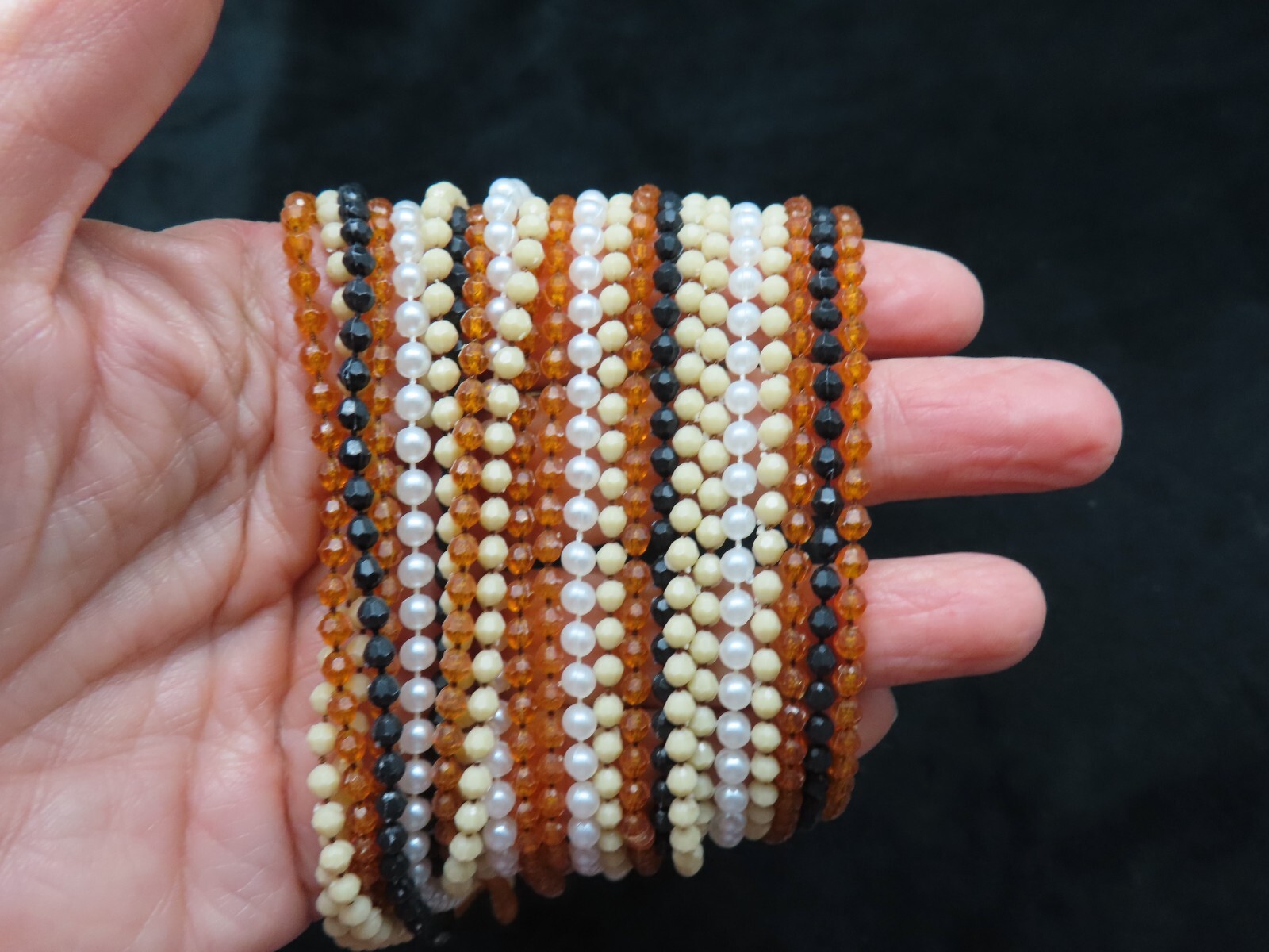 Vintage 1960’s Multi Strand Lucite Necklace Wear Long or Double Wrap