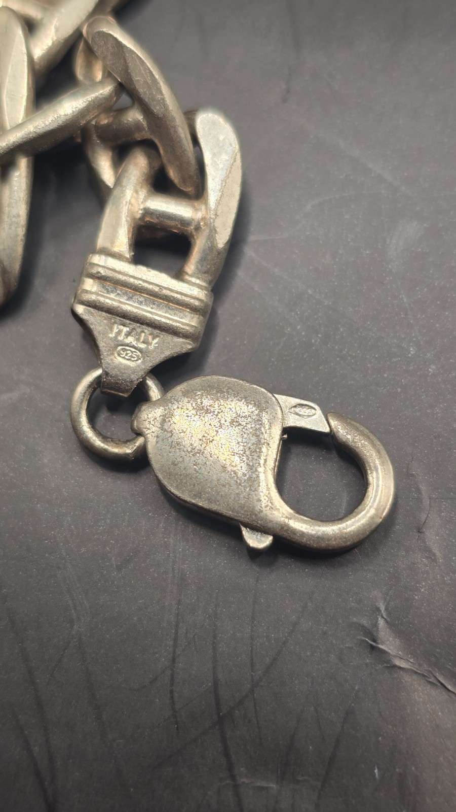 Vintage Sterling Silver Italy 925 Figaro Link Chain Necklace 20″ 70 Grams