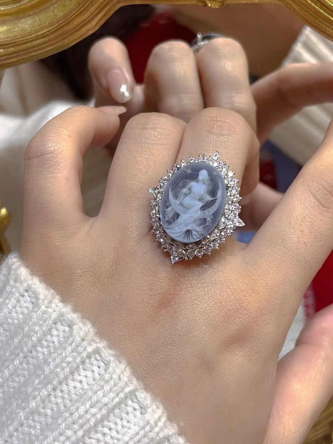 925 sterling silver ring Cameo Ring vintage jewelry Ring Estate Jewelry Gift