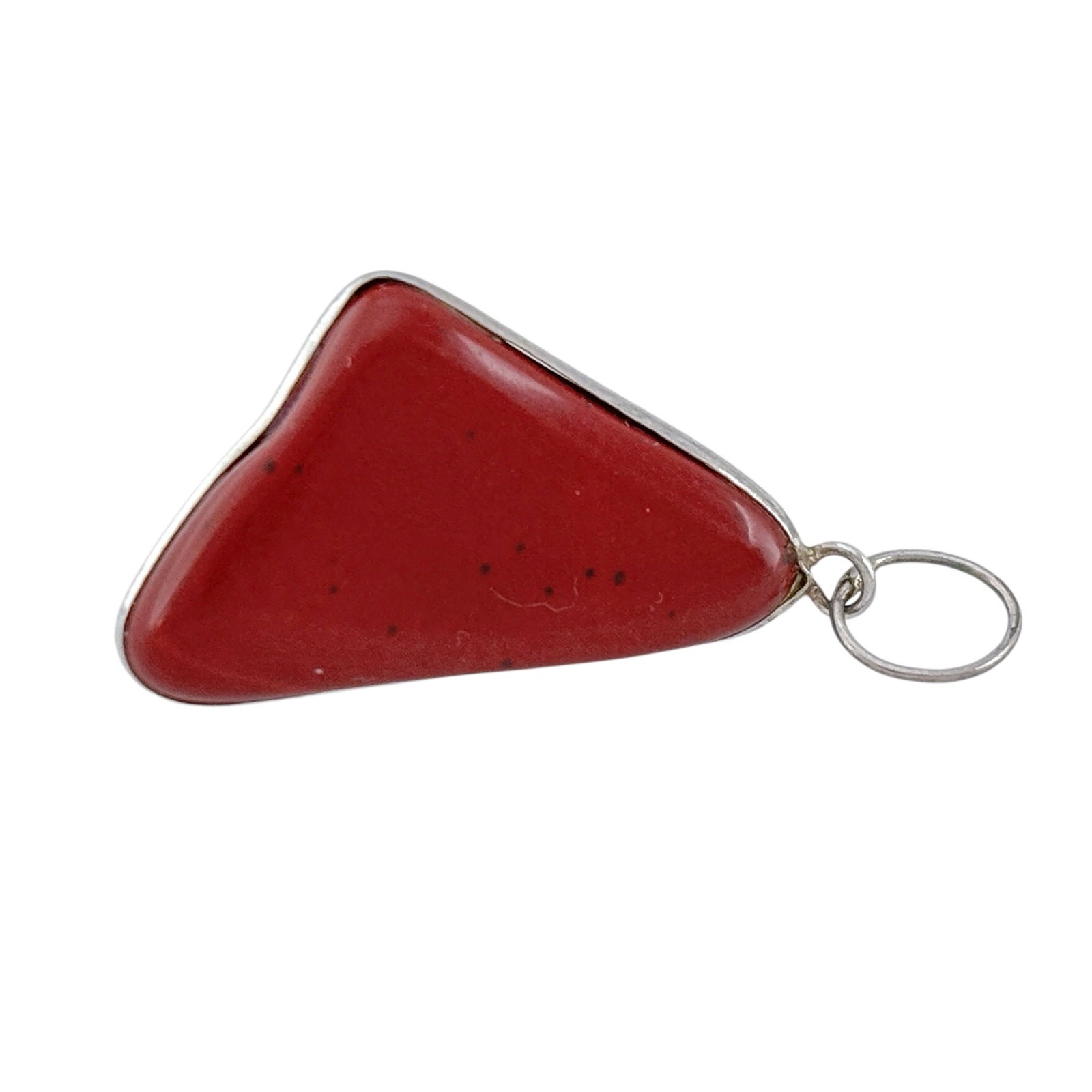 Vintage Sterling Silver 925 Red Coral Pendant