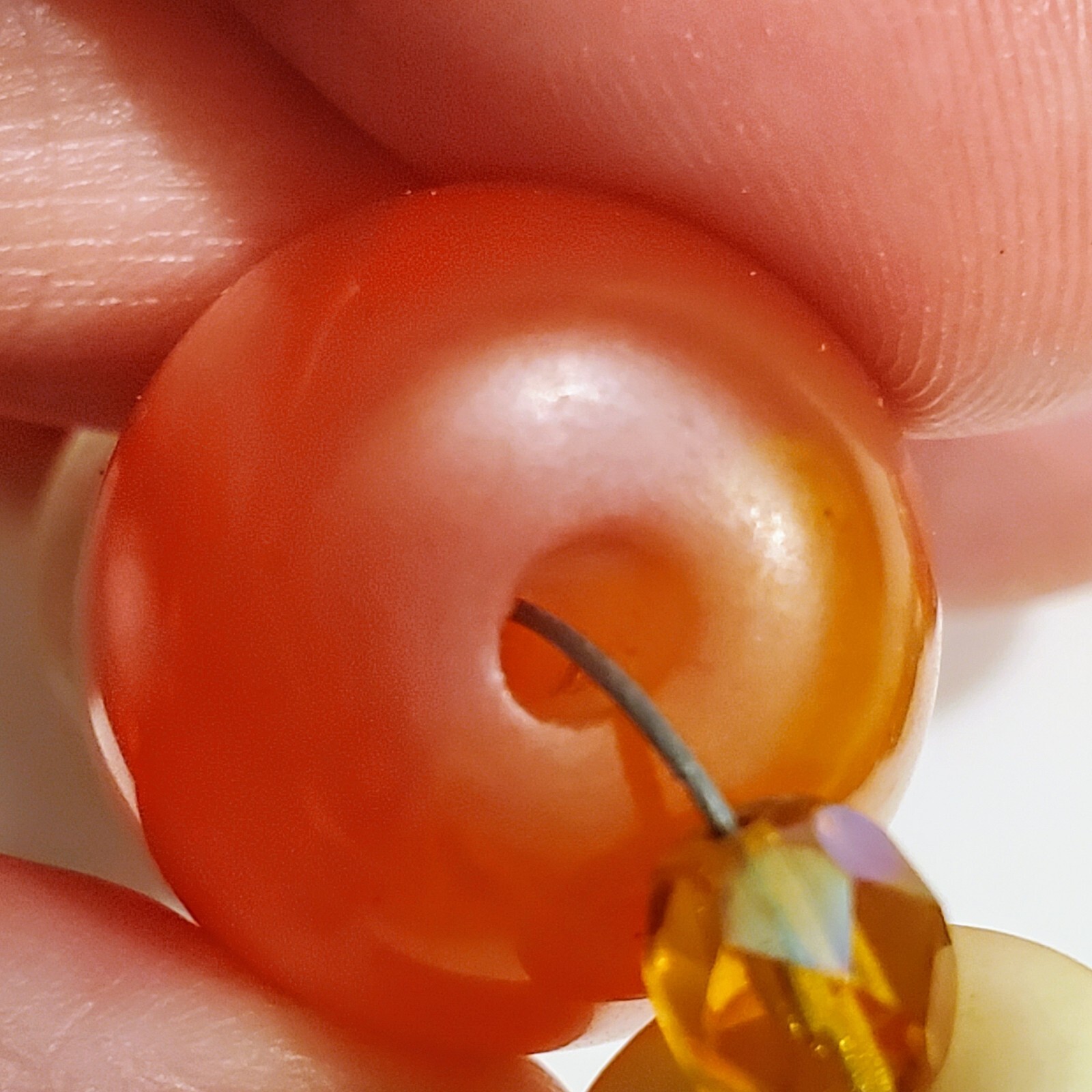 Bead Necklace Carnelian Agate Bone Crystal Butterscotch Egg Yolk Amber Beads UV