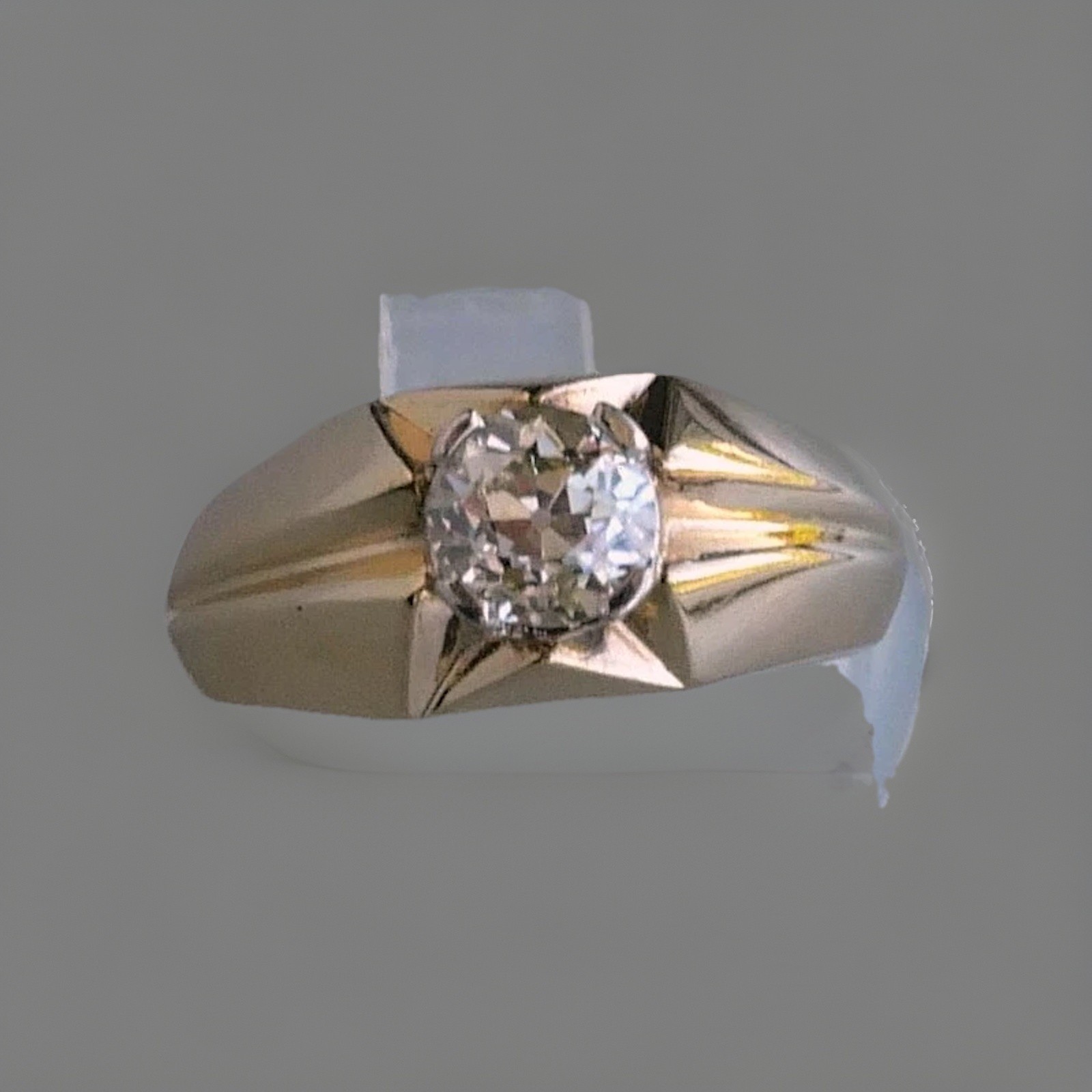 Vintage 14K Yellow Gold 0.90 Ct Old European Cut Diamond Ring 5.3 Gr Sz 8.75