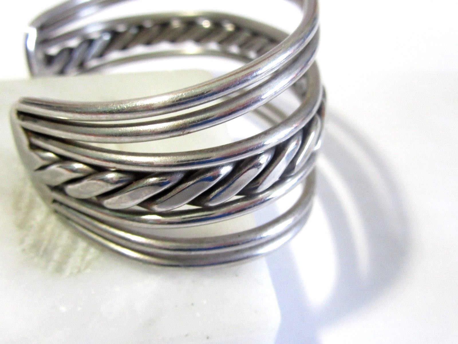 SILVER TONE CUFF BRACELET OPEN WORK WIDE DIFFERENT PATTERNS GYPSY BOHO