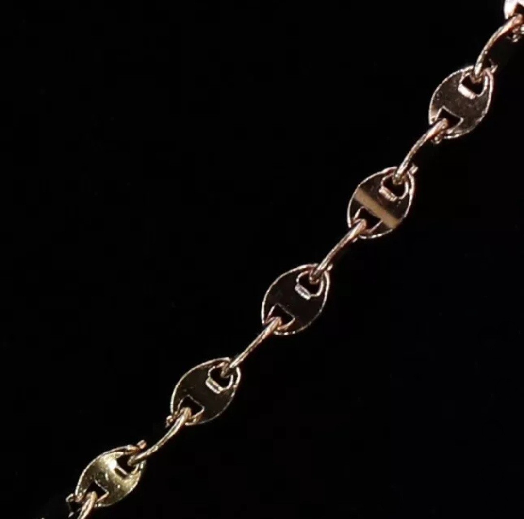 925 Sterling Silver DESIGNER 2mm Tri-Color Anchor Mariner Chain 16″ Necklace 2g