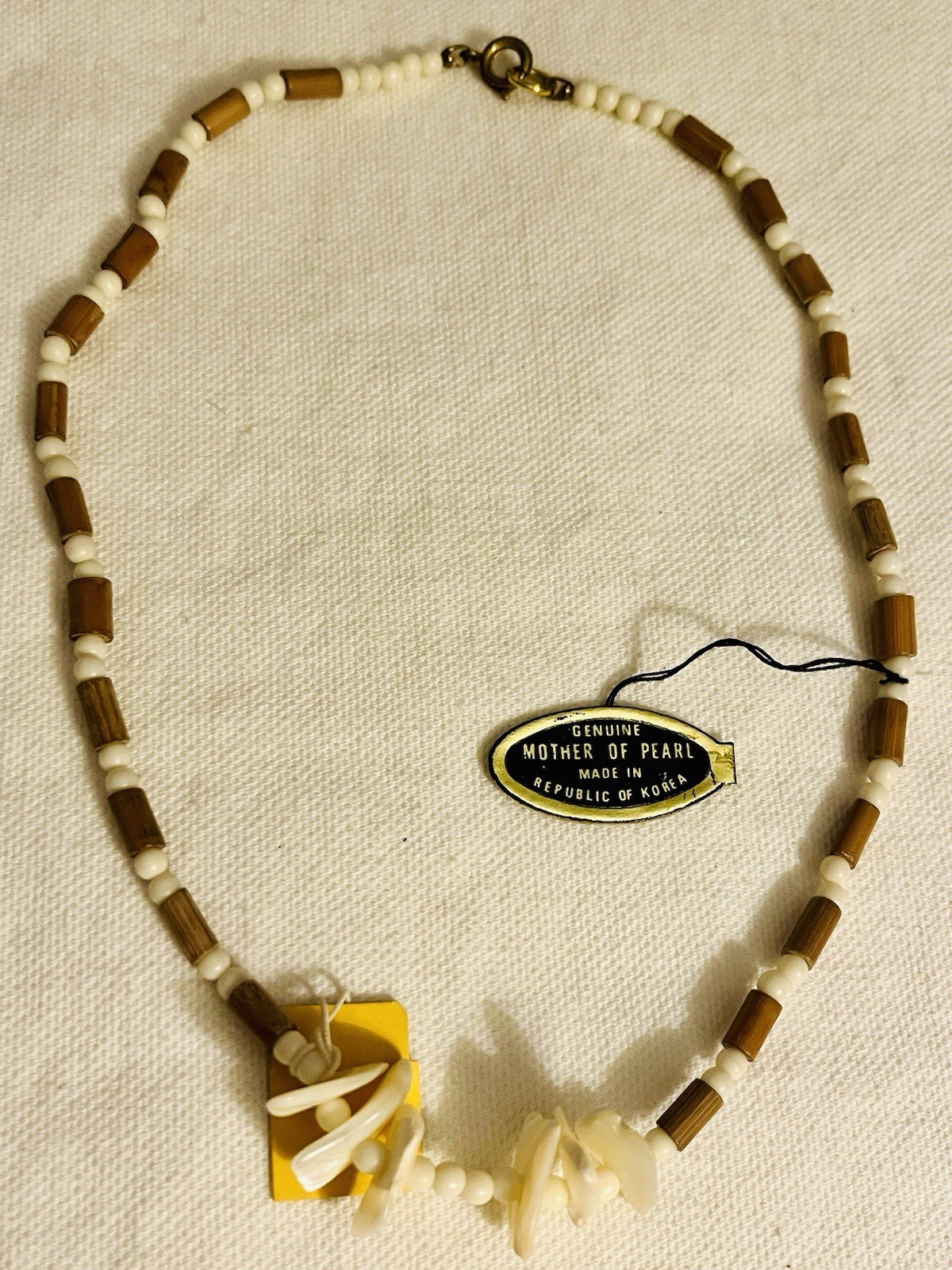 Lot 2 Vintage Estate Necklaces African Safari Elephants Tribal MOP Necklace