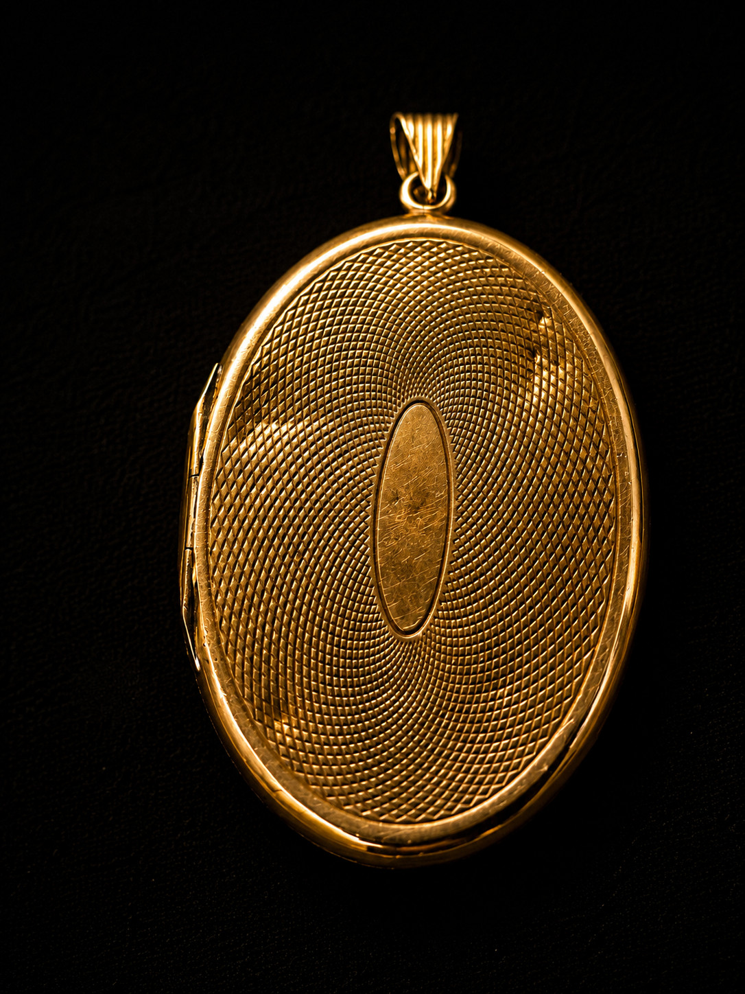 Antique Victorian 14K Gold Mourning Locket Guilloche Pearl Estate Pendant Rare