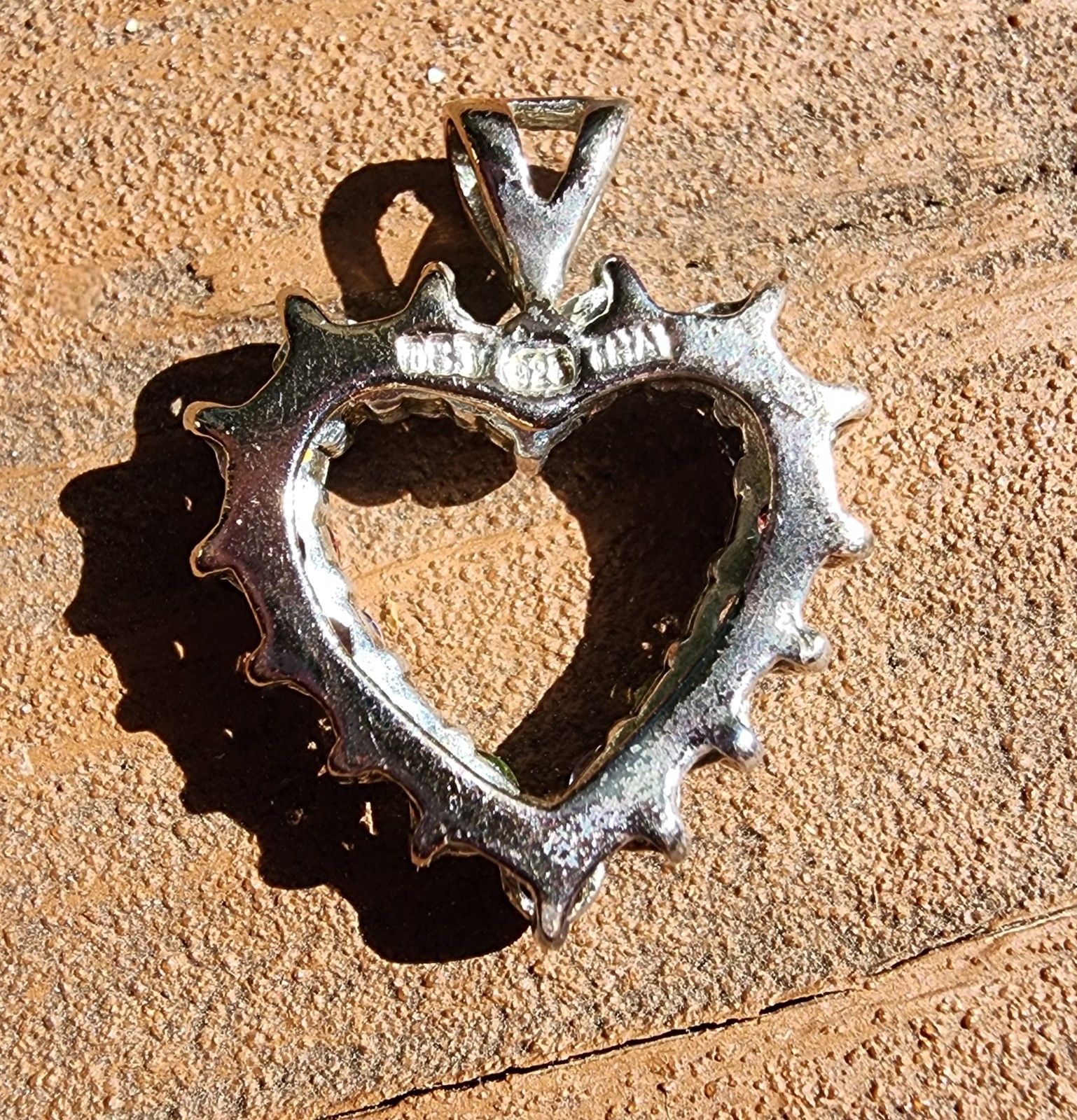 DBJ Dee Berkle 925 Sterling Silver Vintage Multicolor Gemstone Heart Pendant