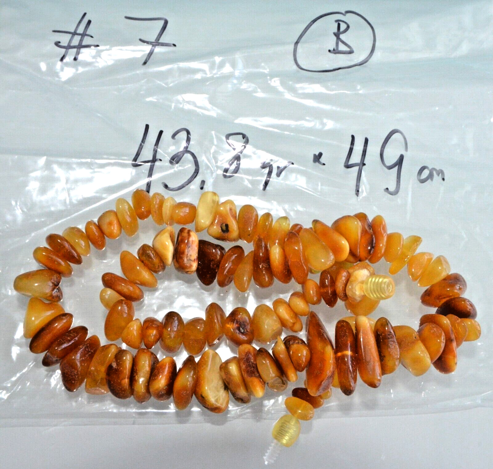 ✅49cm = 44gr RUSSIAN SOVIET BALTIC AMBER BEAD NECKLACE 琥珀 BRACELET STONE PENDANT