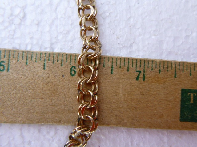 Vintage 7 3/4” Double Link 1/20 12K Gold Filled Charm Starter Bracelet