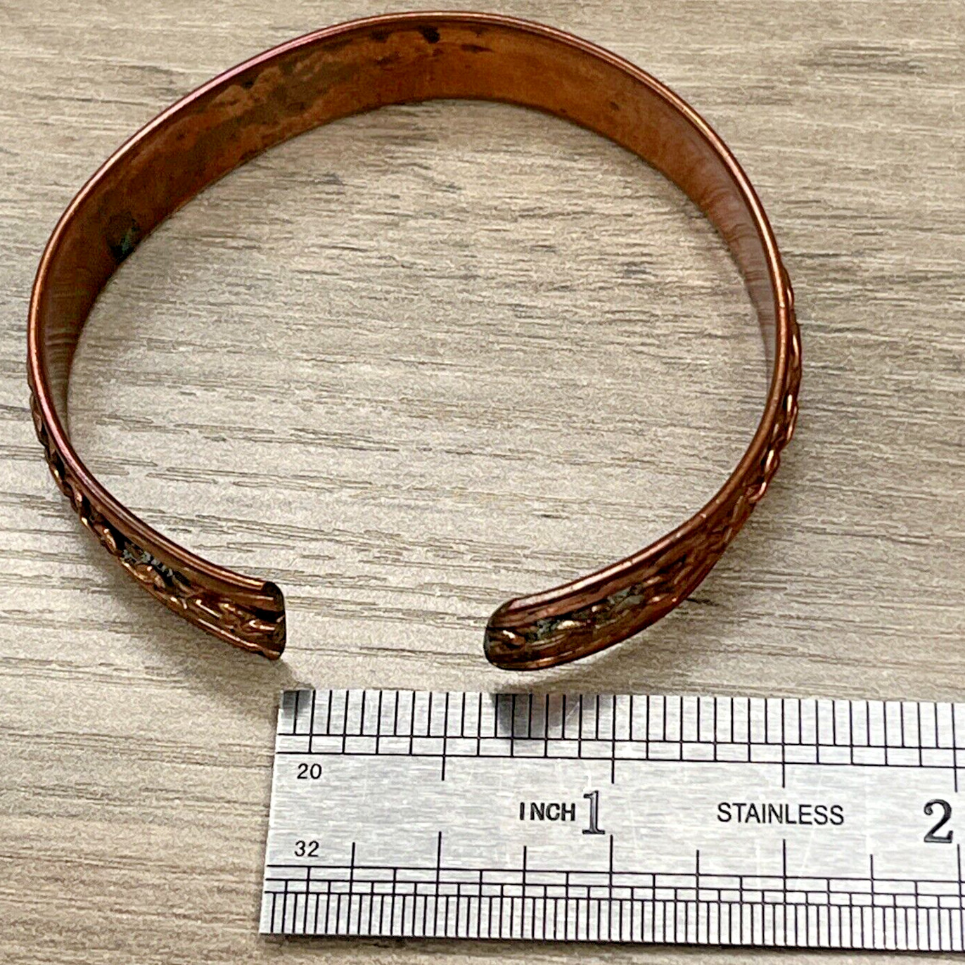 Vintage COPPER Serpentine Wheat Spiga Multi Chain Design Cuff Bracelet 12g HTF
