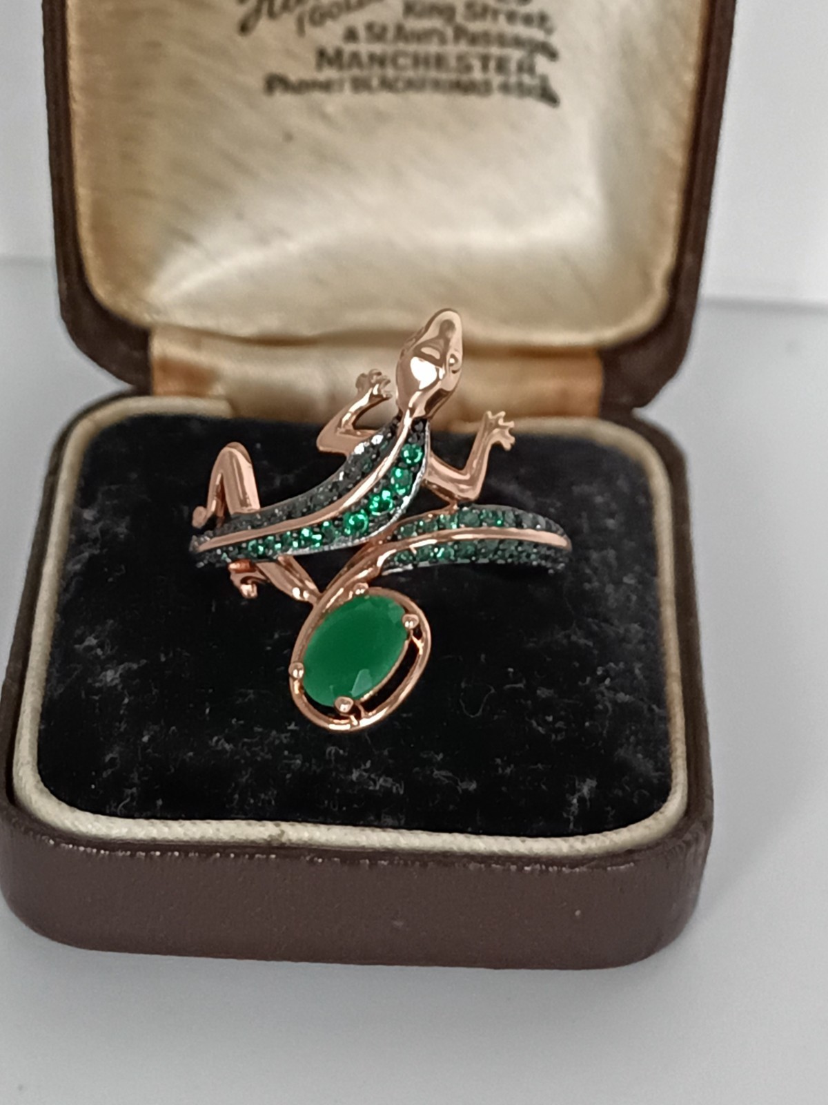 Vintage 1990-s 14 Ct Rolled Gold Emerald Ring Size UK O.5 US 7 1/4 – Hallmarked!