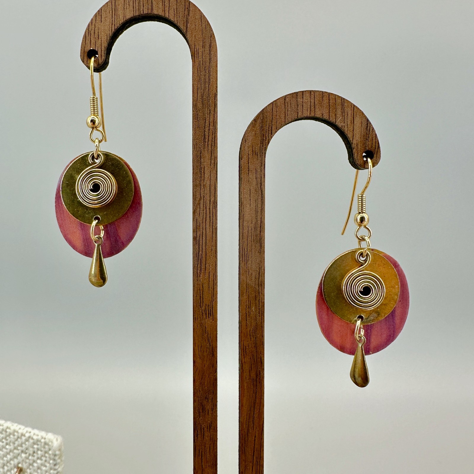 Vintage Bohemian Artisan Earrings Lot Mixed Metals Dangle Pierced Earth Tone