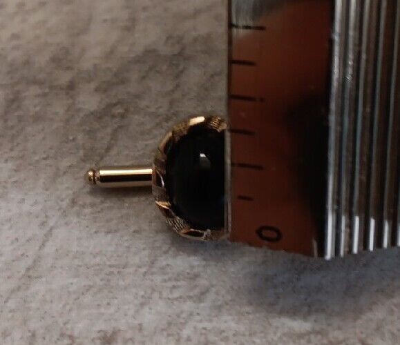 ✅VTG Swank Gold Tone & Black Cabochon Cufflinks Studs Dress Set in Original Box