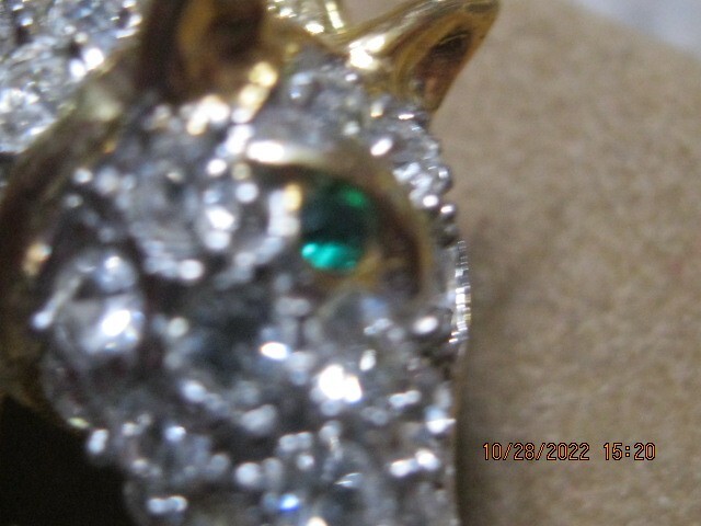 HORSE PIN BACK BROOCH RINE STONE & GOLD LOOK (L-S MARK ) U S SHIPING ONLY