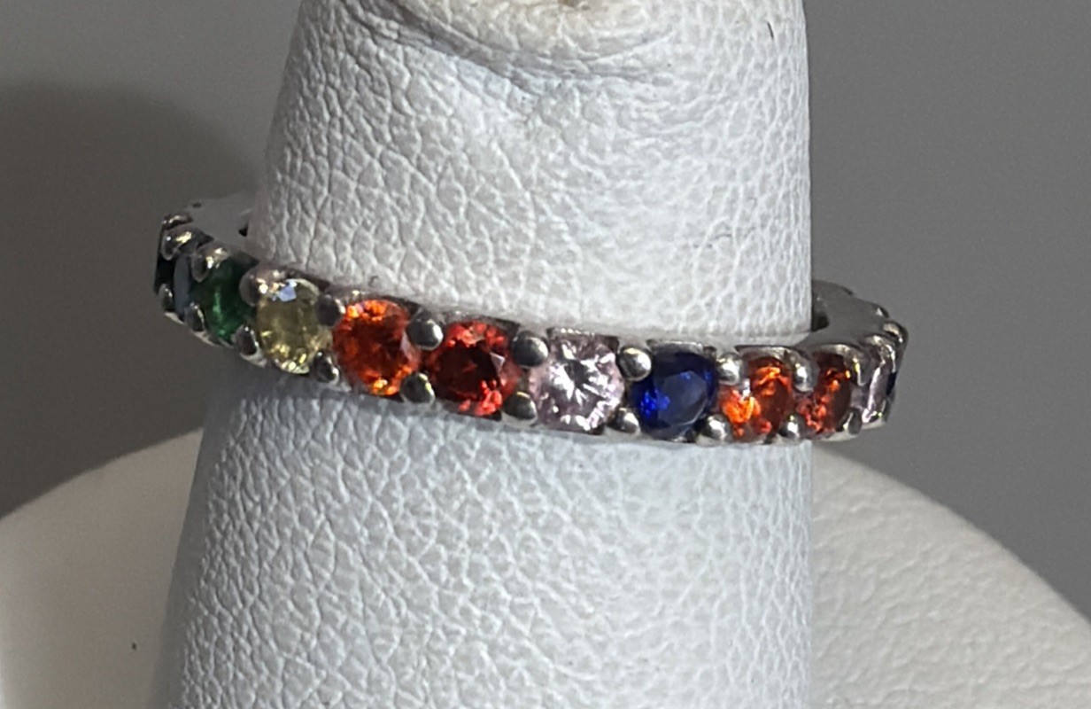 Sterling Silver Lot Of 5 Various Pearl CZ Multicolor And White Rings Size 5