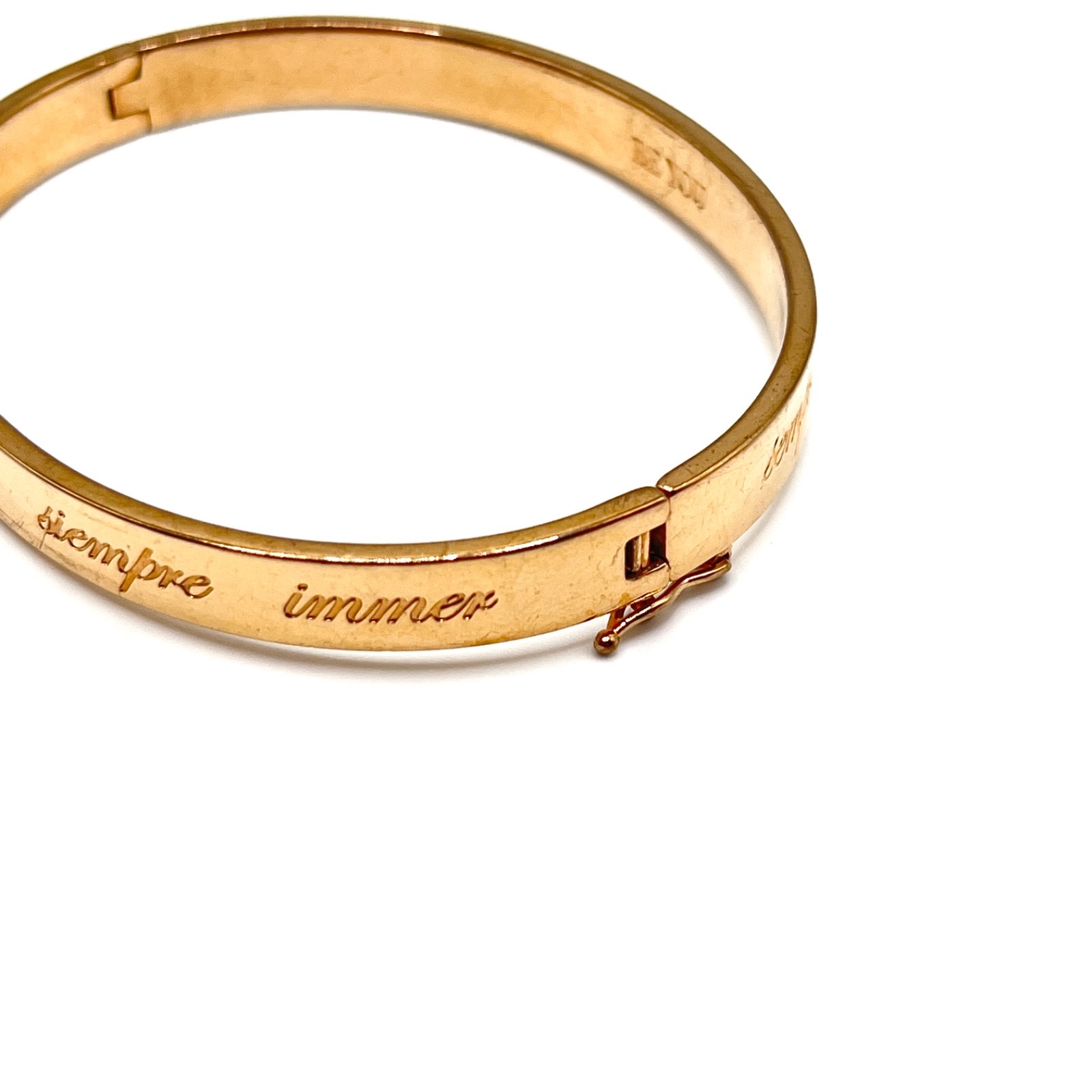 Stella And Dot Hinged Bangle Bracelet Engraved Always Be You Rose Gold Tone