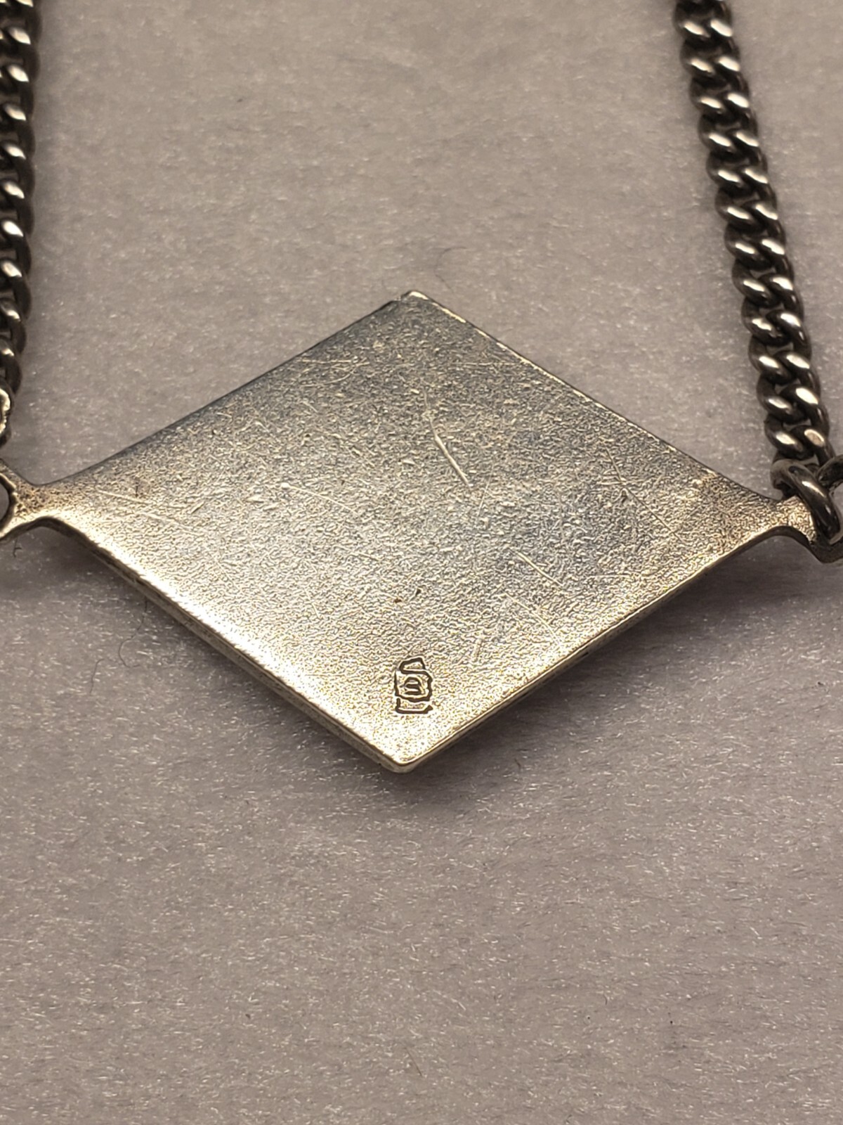 ESTATE FIND Vintage Sterling Silver Black Enamel Sorority (?) Bracelet