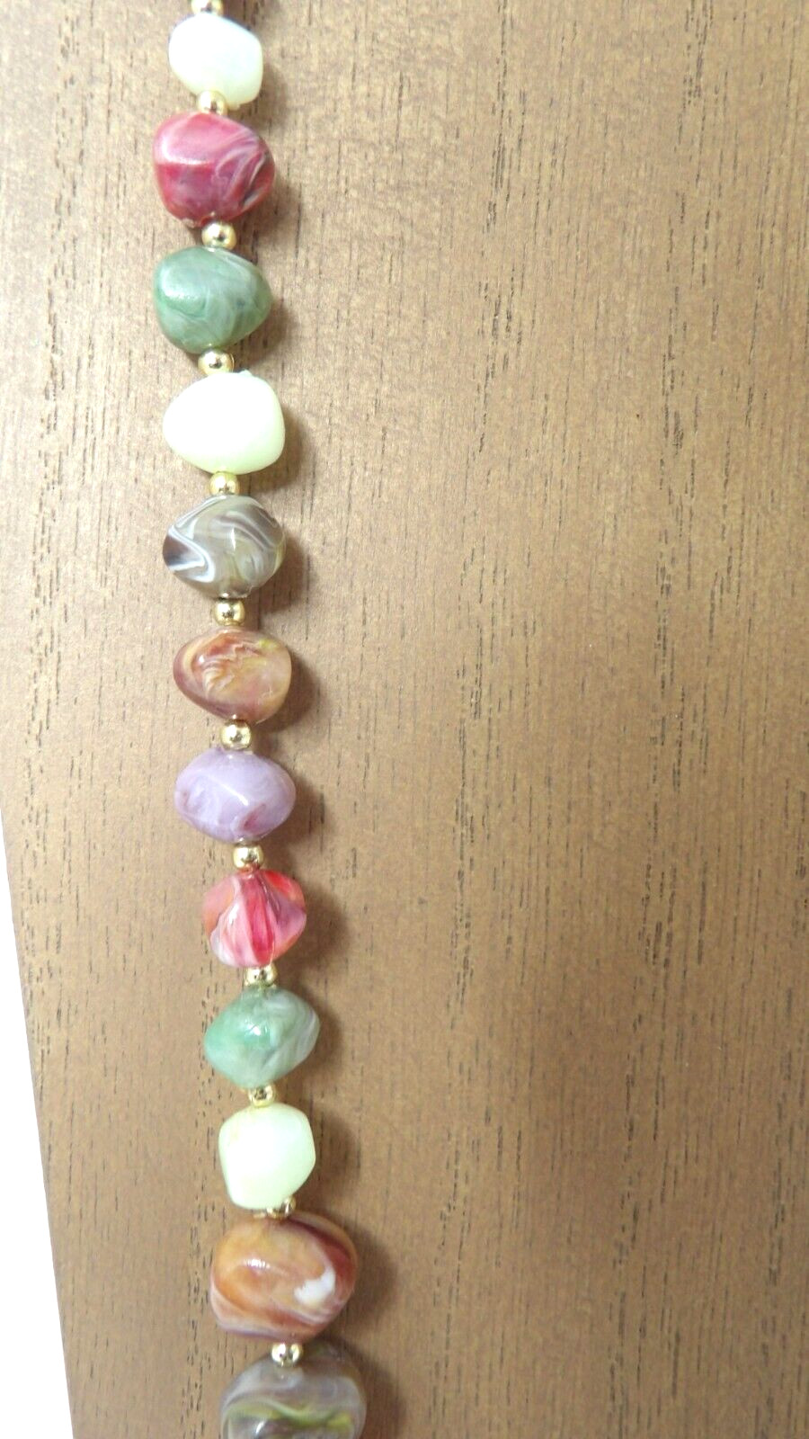Multicolor Faux Stone 15 Inch Necklace Beaded Vintage Natural Stone Shapes