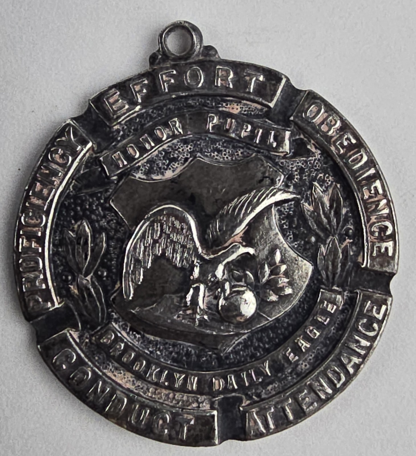 MOELLER Sterling Silver 1912 Honor Pupil PS 139 Brooklyn Daily Eagle Pendant